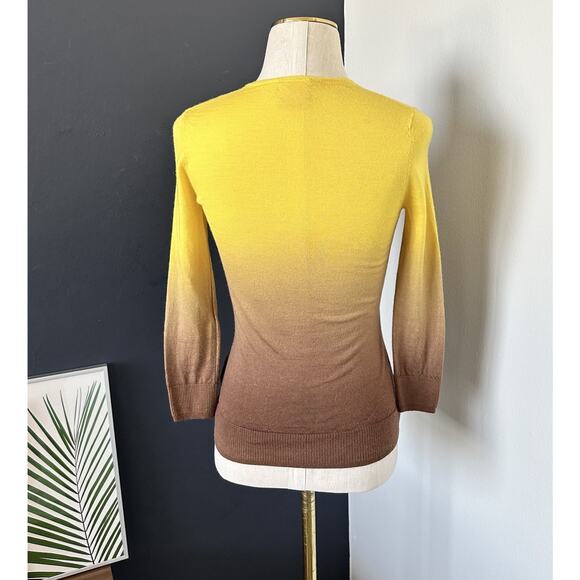 TORY BURCH Women’s Cardigan Wool Ombré 3/4 Sleeve Logo Button - Picture 9 of 9